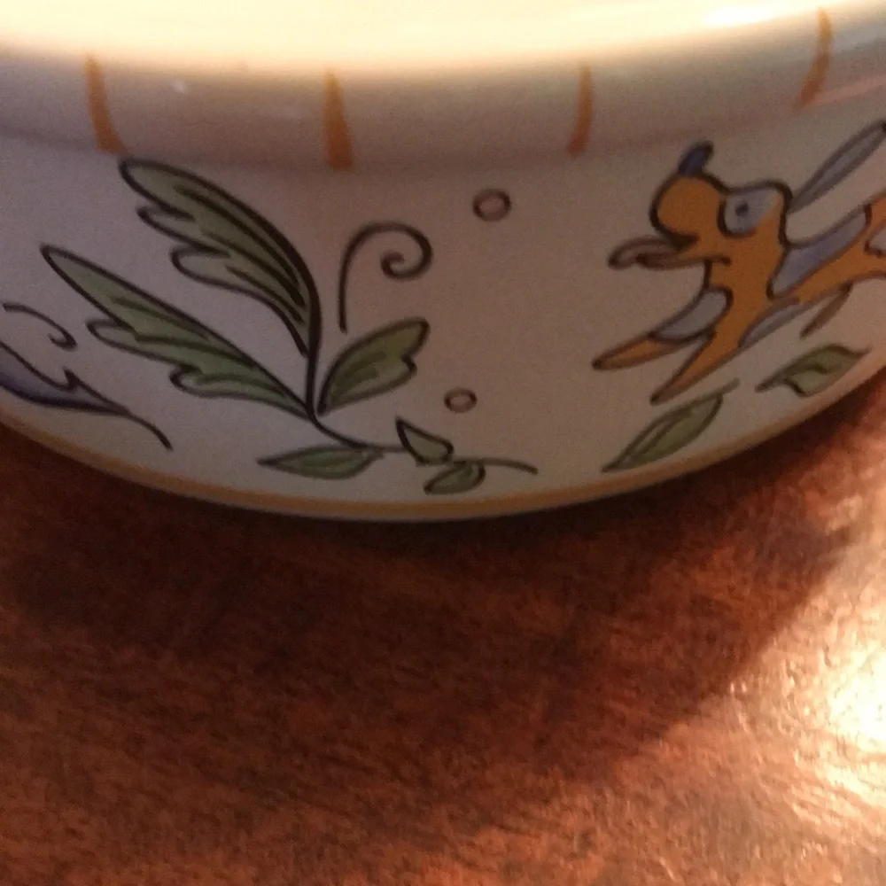 Dog Bowl- Ceramic- 6 1/2” across